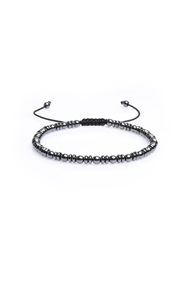 Hematite Natural Stone Bracelet, Unisex Bracelet, Design Bracelet Adjustable with String