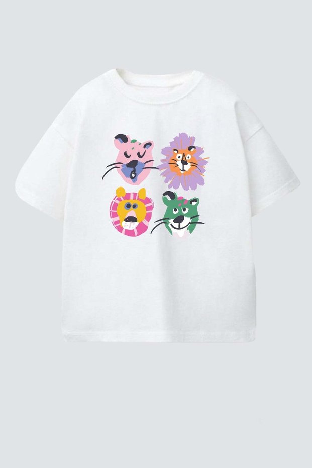 Unisex Kids Cotton Crew Neck Printed T-Shirt