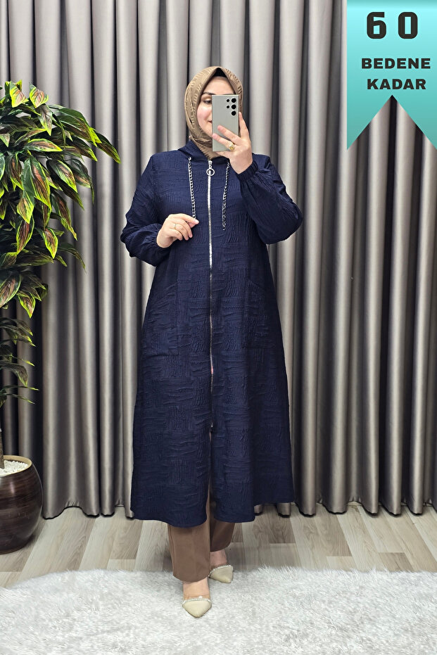Women's Clothing Plus Size Embossed Printed Hooded Bag Cap with Pockets