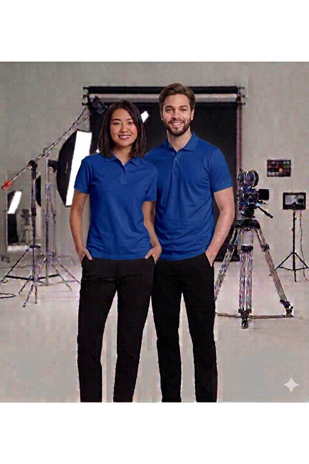 Unisex 2-Pack Slim Fit Cotton Breathable Fabric Non-Fraying Collar Polo Neck T-Shirt