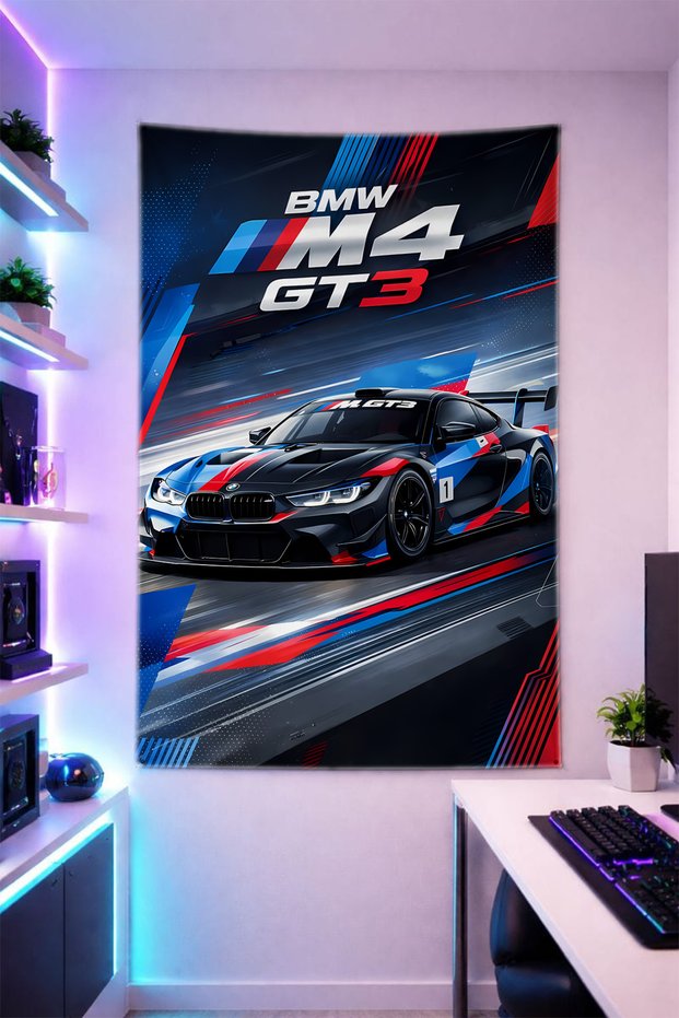 Sports Car-Lp8 Wall Covering Brilliant Quality Fabric Room Decor Tapestry Wall Carpet Gaming