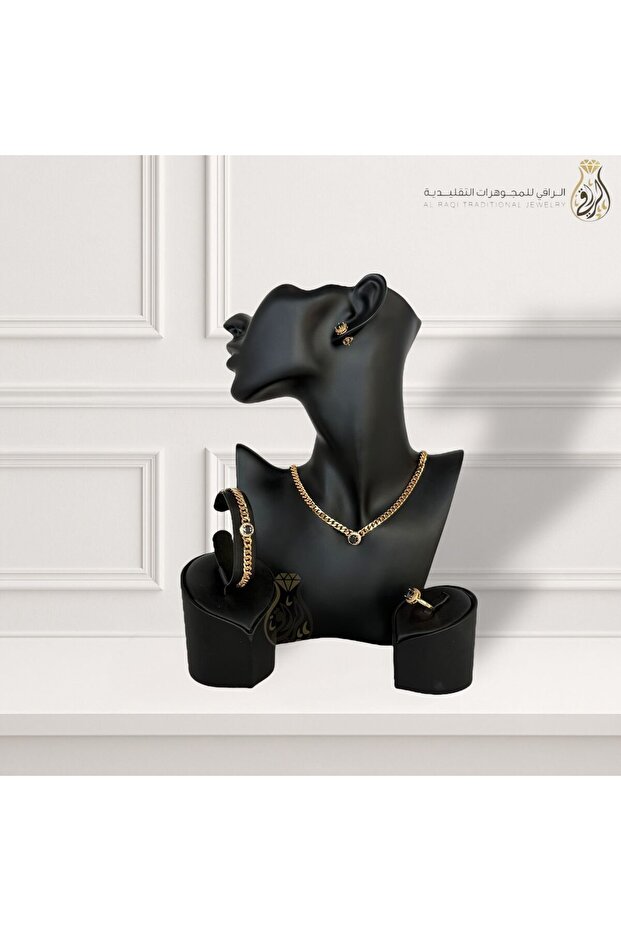 طقم بتصميم دائري أنيق - أسود - 1
