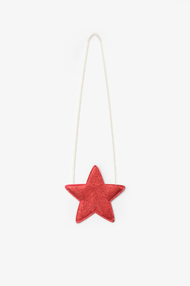 Le Mabelle Girl's Glitter Star Bag Red
