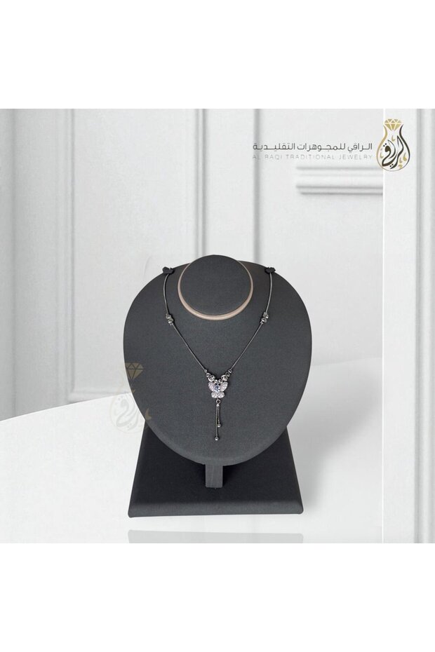 عقد الفراشة الكلاسيكي - فضي