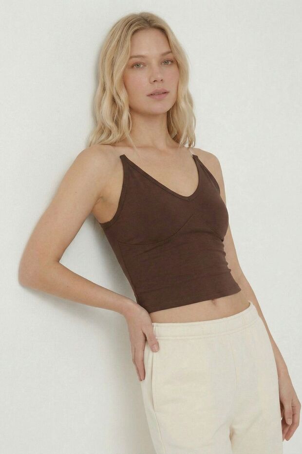 Coffee Ghost Strap Blouse 9053 - 1
