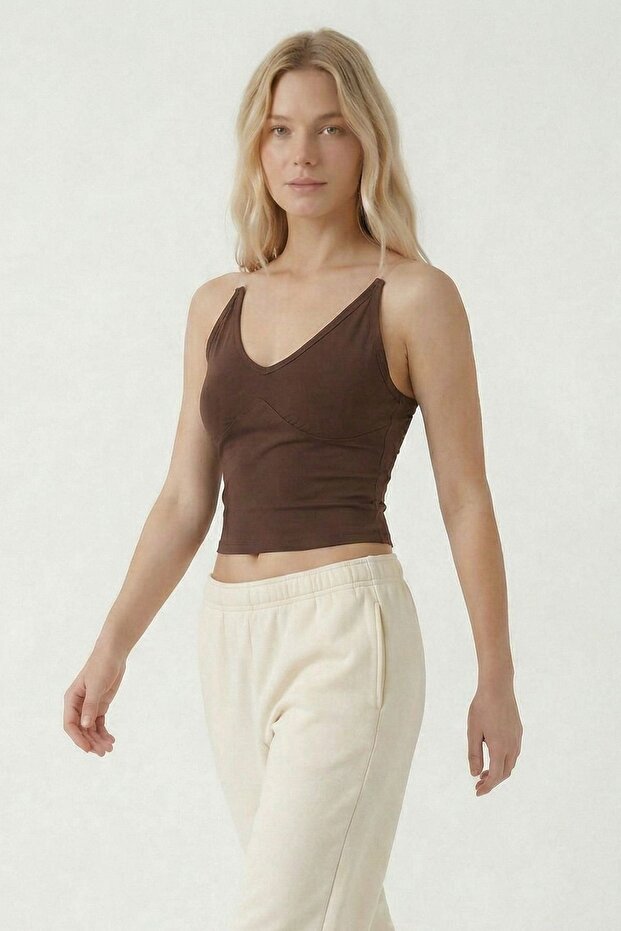 Coffee Ghost Strap Blouse 9053 - 3