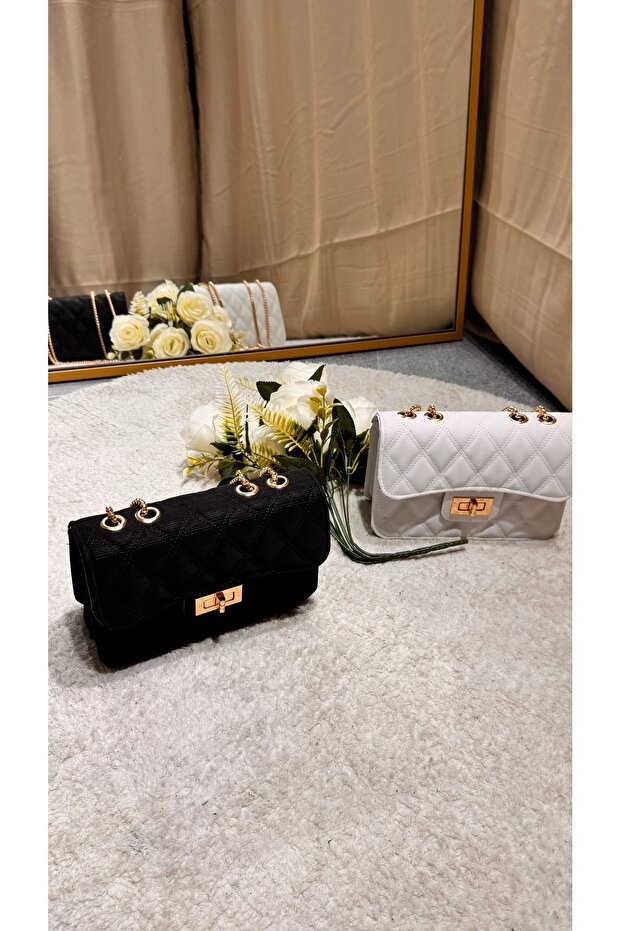 Chain strap quilted women's handbag, shoulder bag, and tote bag