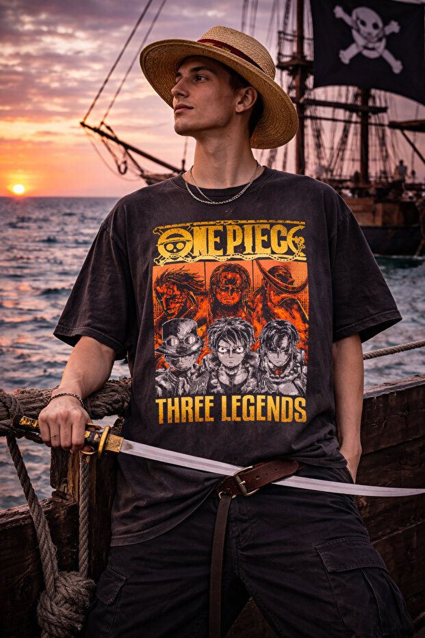 One Piece Collection Anime Printed Unisex Black Tshirt Anime Lovers