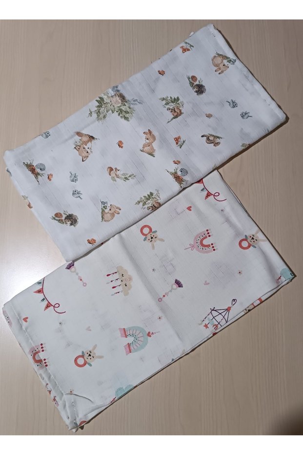 Newborn, Muslin Blanket & Blanket (100% Cotton Baby Blanket 85 cm X 85 cm) 2 Pieces