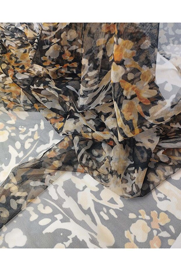 Mesh Fabric in Black, Orange, and Yellow Colors 140X250Cm