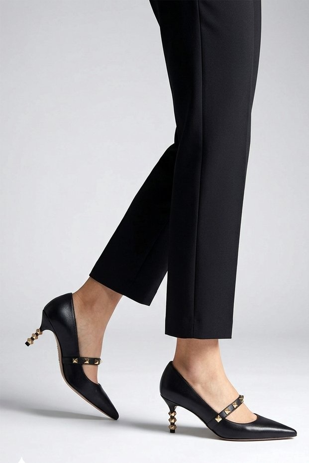 Veruca Real Leather Women's Heeled Shoes Black
