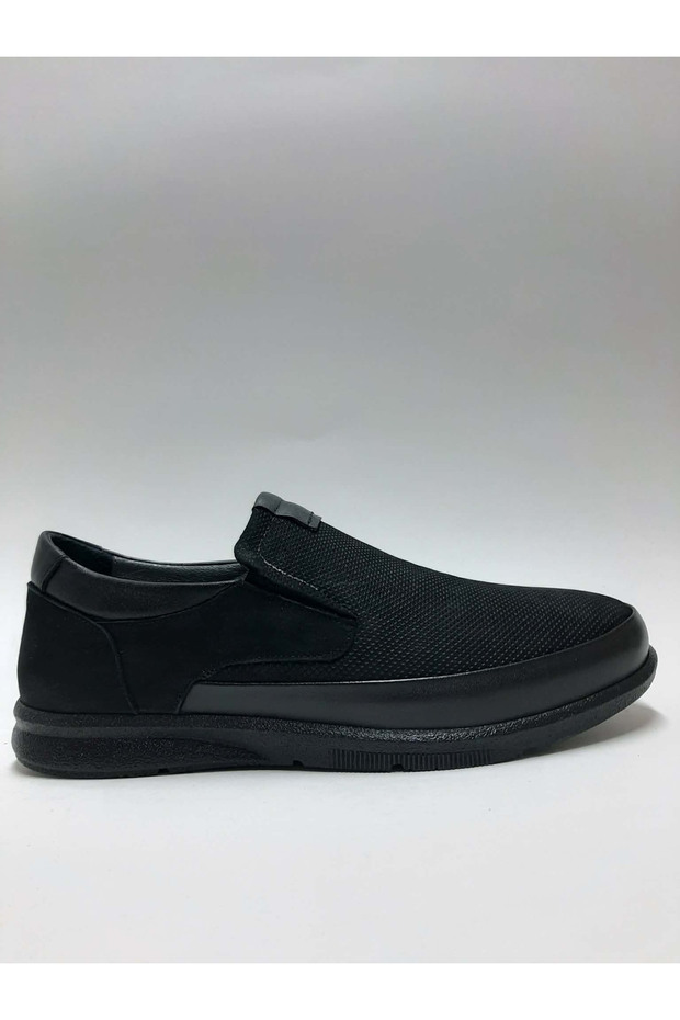 Genuine Leather Black Lightweight Daily Laceless Summer Men's Shoes