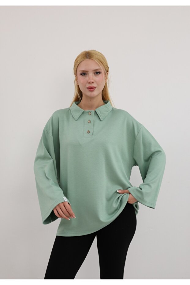Comfortable Tunic with Button Detail - 1