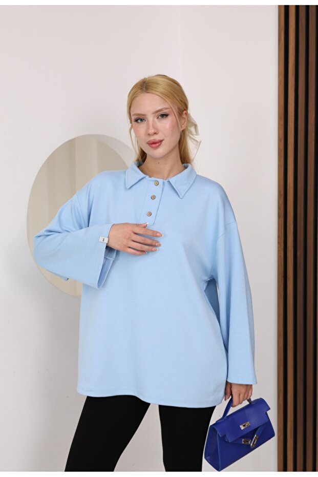 Comfortable Tunic with Button Detail - 1