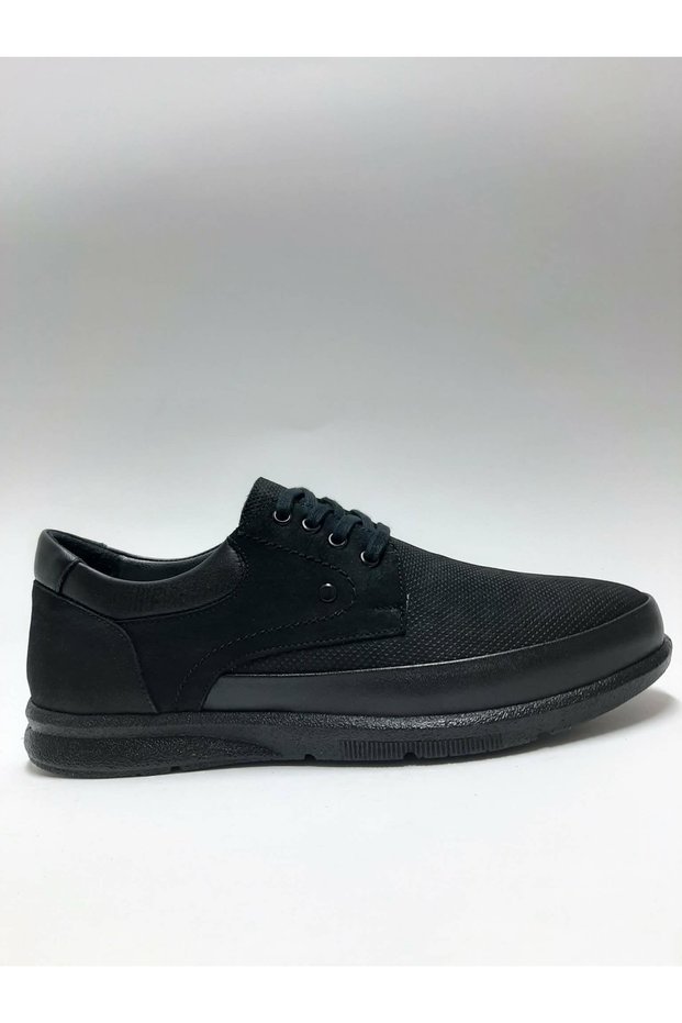 Genuine Leather Black Lace-Up Lightweight Daily Summer Men's Shoes