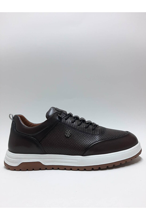 Genuine Leather Smart Lace-Up Light Sole Comfortable Brown Summer Men's Shoes