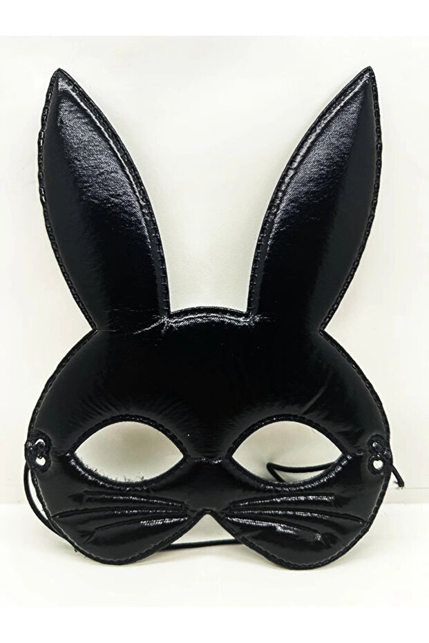 Eva Rabbit Mask Made of Black Color Fabric Material