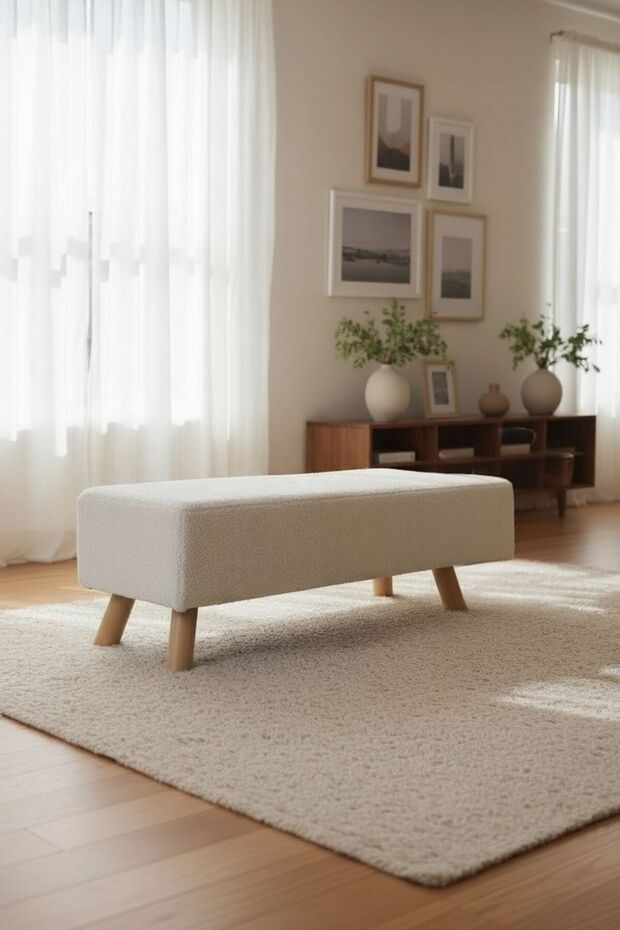 Modern Rectangular Soft Touch Stool - 2