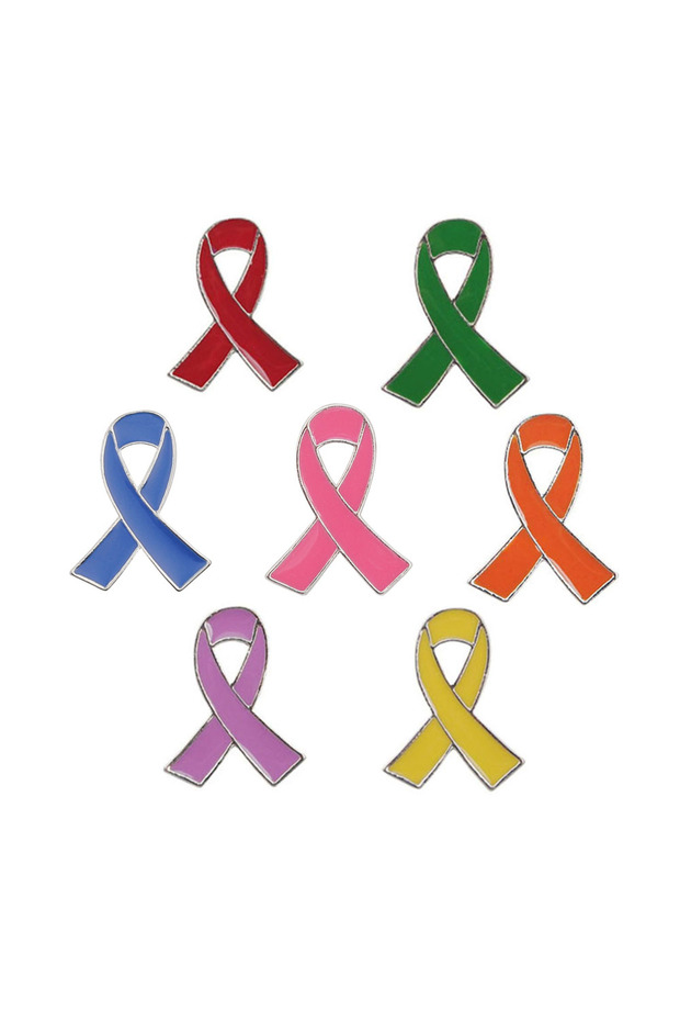 7 PCS 1Pcs/7Pcs/Lot Women's Jewelry Enamel Pink Ribbon Brooch Pins Awareness Lapel But