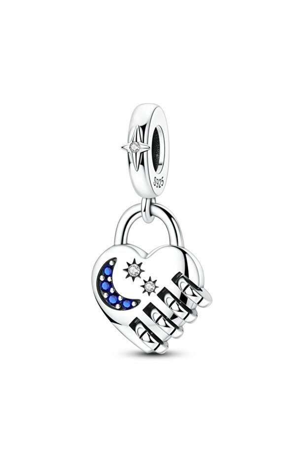 KTC1965 Original 925 Sterling Silver Charm Bead Rotatable Luggage Heart Lock Pendant Fit Original Br
