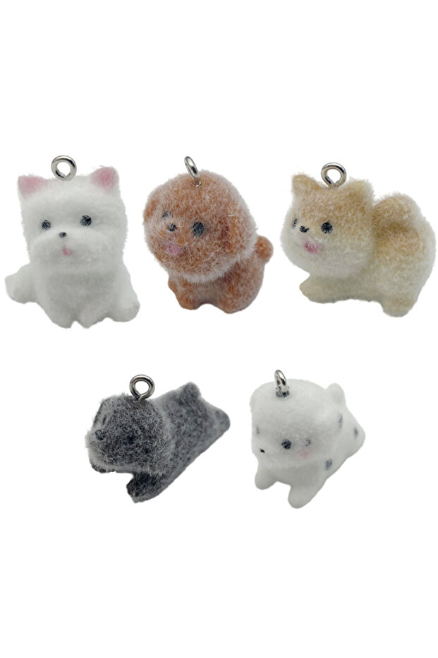 SN12213 random 5pcs 5pcs&1pc Flocked Resin Animal (Dog, Unicorn, etc.) Set – Craft Materials for Han