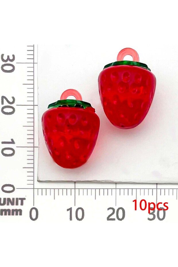 Style 4 10/18pcs Fruits Charms Resin Strawberry, Cherry, Pendants for DIY Bracelets Necklaces Earri
