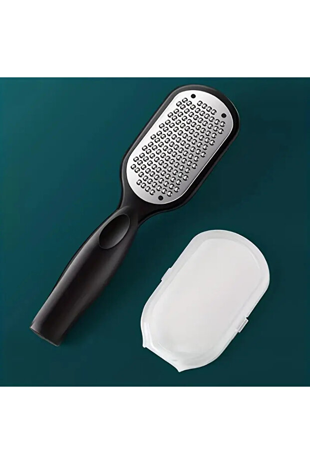 1pc Professional Stainless Steel Foot File with Splash-Proof Design Dual-Sided Exfoliating Ergonomic