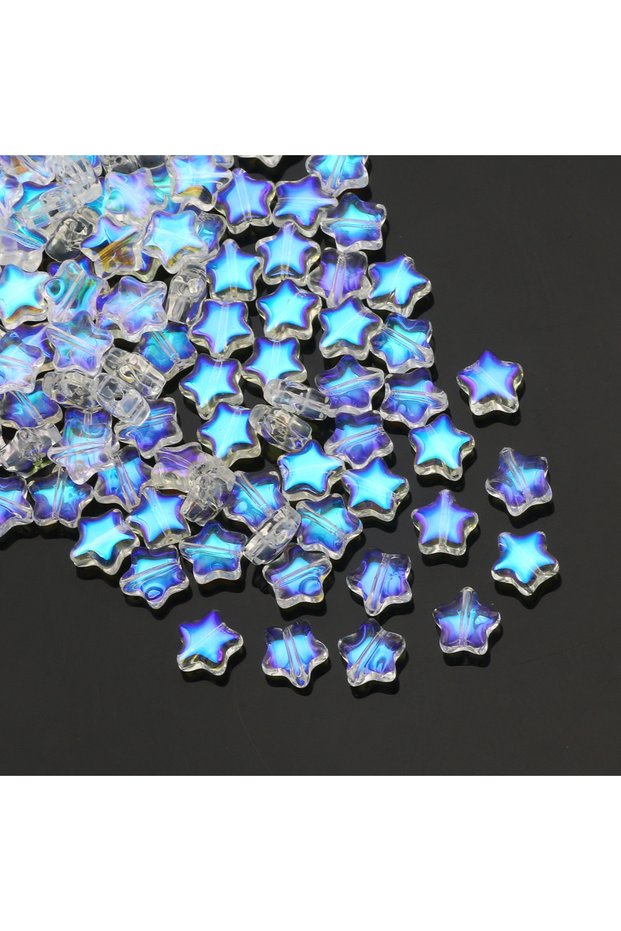 B06882 50PCS/lot Colors Star Beads 8mm Czech Glass Loose Spacer Beads for Jewelry Making Hairpin Han