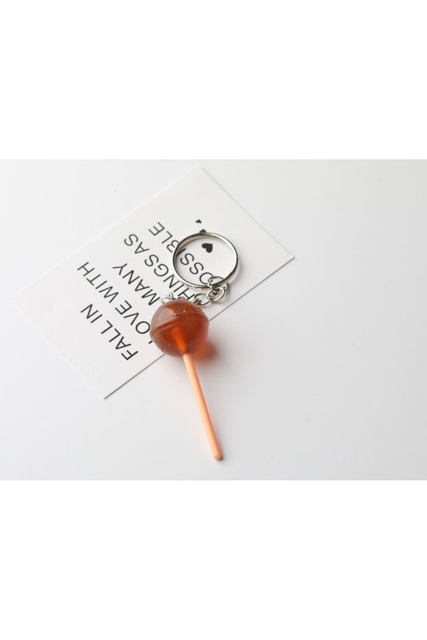 coffee Lovely Resin Candy Lollipop Keychain Mini 3D Simulation Food Key Rings for Men Women Handbag