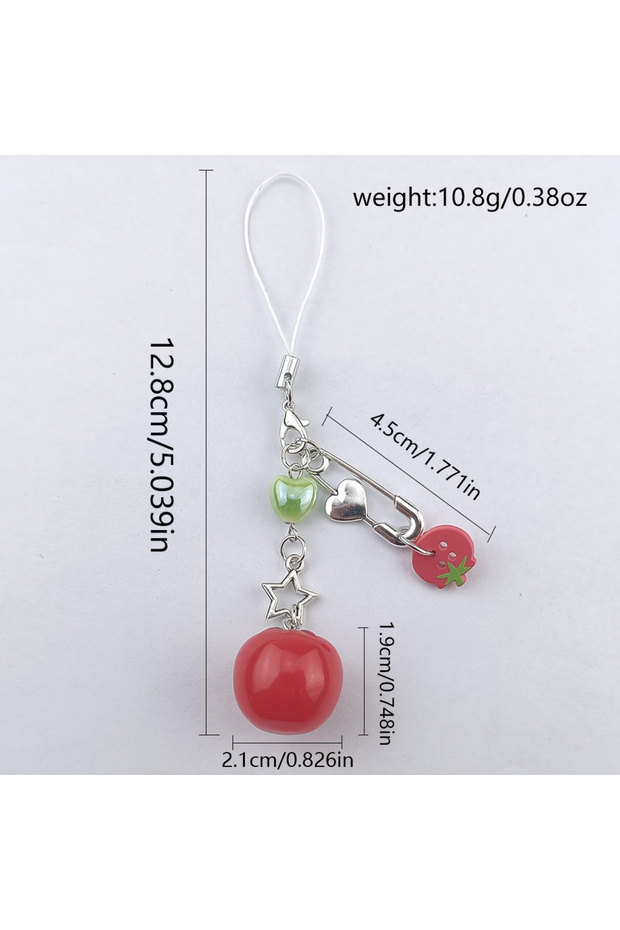 k1021-1 Simulation Tomato Mobile Phone Chain Lanyard Key Ring Keychain Women Bag Anti-lost Pendant B