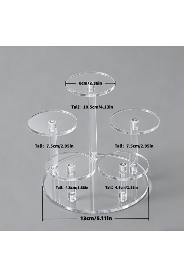 5 Heads Multi Functional Transparent Durable Acrylic Display Rack, Suitable For Placing Jewelry, Cu