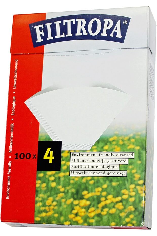 Paper Coffee Filters Size 4, Bleached Cone Filters for Drip Coffee Makers, Fits Most 8-12 C