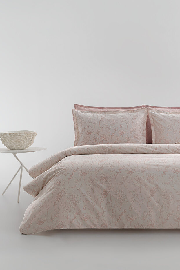 Innika 100% Cotton Double Ranforce Duvet Cover Set - Salmon