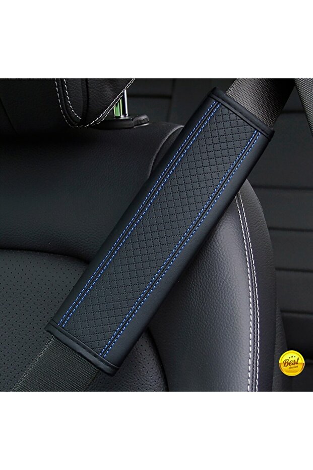 xianwei YH HJ BK bl 1PCS PU Leather Embossed Car Seat Belt Shoulder Cover Decompression Comfort Car