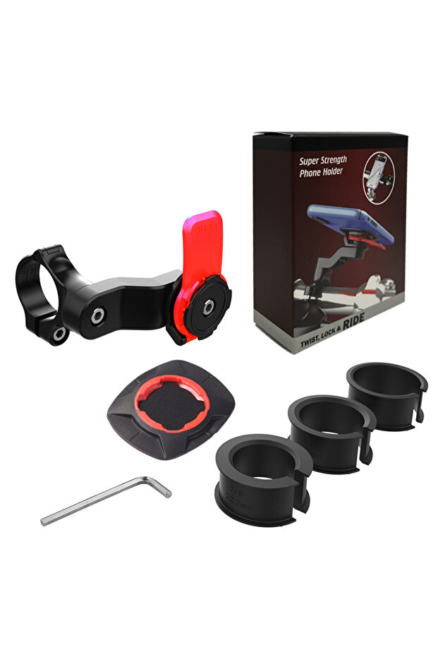 APWIKOGER Red Set B Motorcycle Bike Phone Holder Phone Bracket Vibration Damper Bike Handlebar Navig