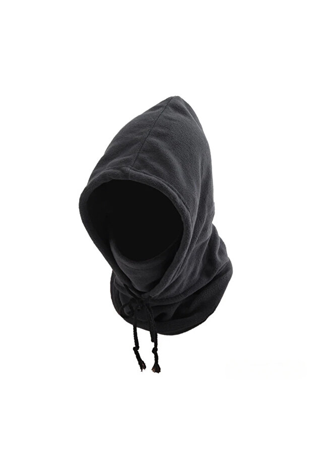 GRAY Unisex Winter Balaclava Knit Hood - Windproof Mask with Drawstring, Motorcycle Riding Headgea W