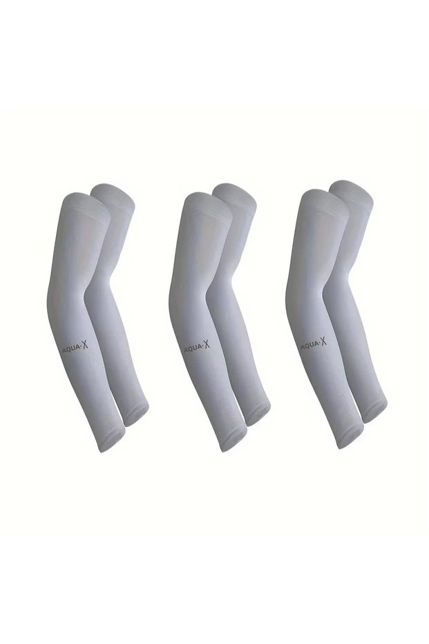 One Size huise 3pcs Unisex Ice Silk Arm Sleeves for Summer Sun Protection Outdoor Cycling UV Protect