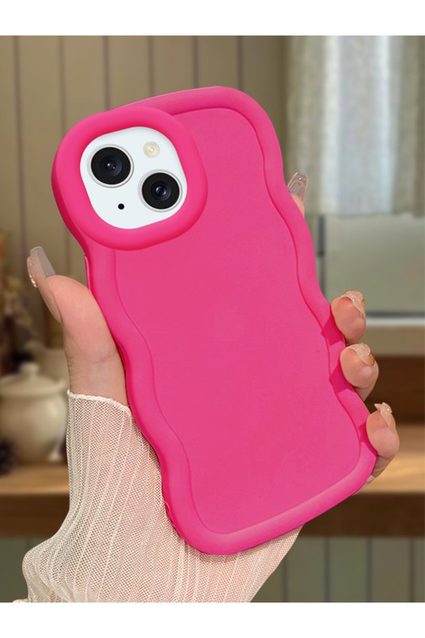 iPhone 15 Compatible Shockproof Simple Red Silicone Phone Case