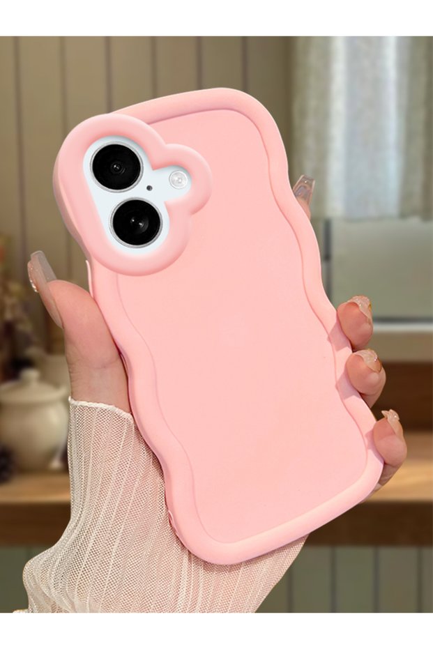 iPhone 16 Plus Compatible Shockproof Simple Pink Silicone Phone Case