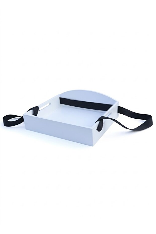 Wooden Vendor Tray with Leather Belt