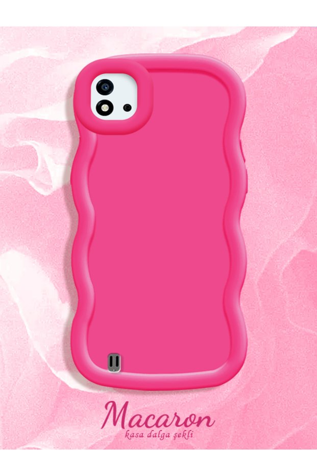 Simple Red Silicone Phone Case Compatible with Realme C20 Shockproof Anti-Knock