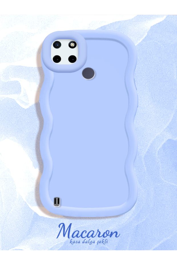 Anti-Knock Simple Blue Silicone Phone Case Compatible with Realme C25Y