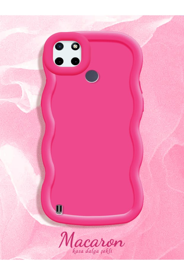 Simple Red Silicone Phone Case Compatible with Realme C25Y Shockproof Anti-Knock