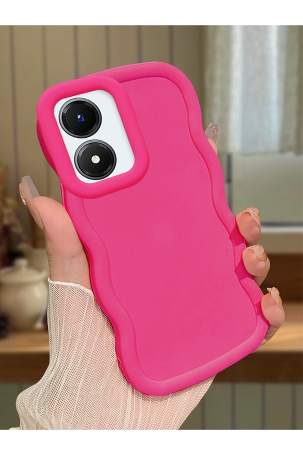 Simple Red Silicone Phone Case Compatible with Vivo Y02S Shockproof