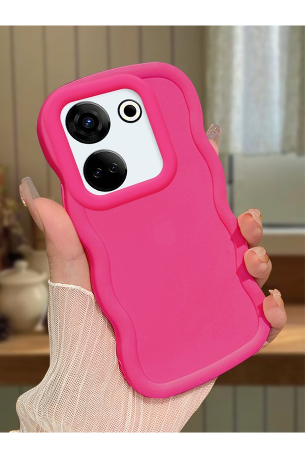 Simple Red Silicone Phone Case for Tecno Camon 20 Compatible Shockproof Protective Cover