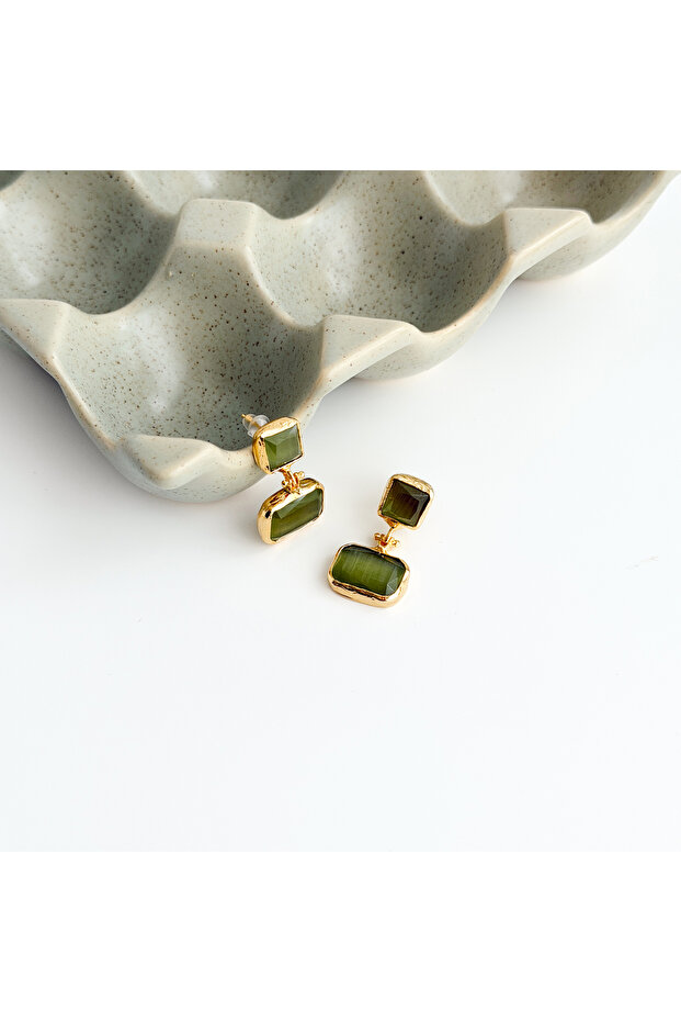 Helio Green Steel Earring | Steel Earrings