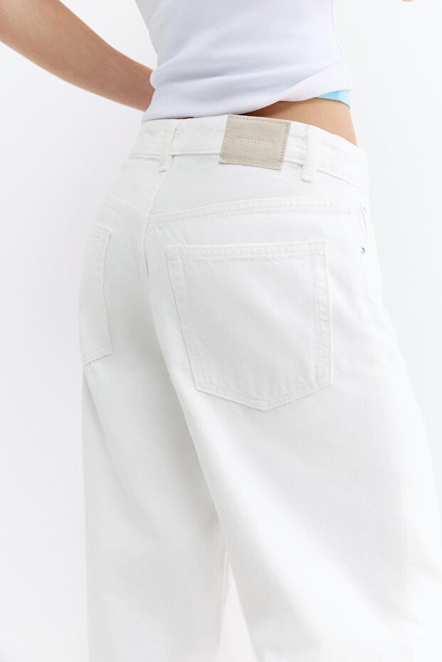 Orta bel baggy jean - 4
