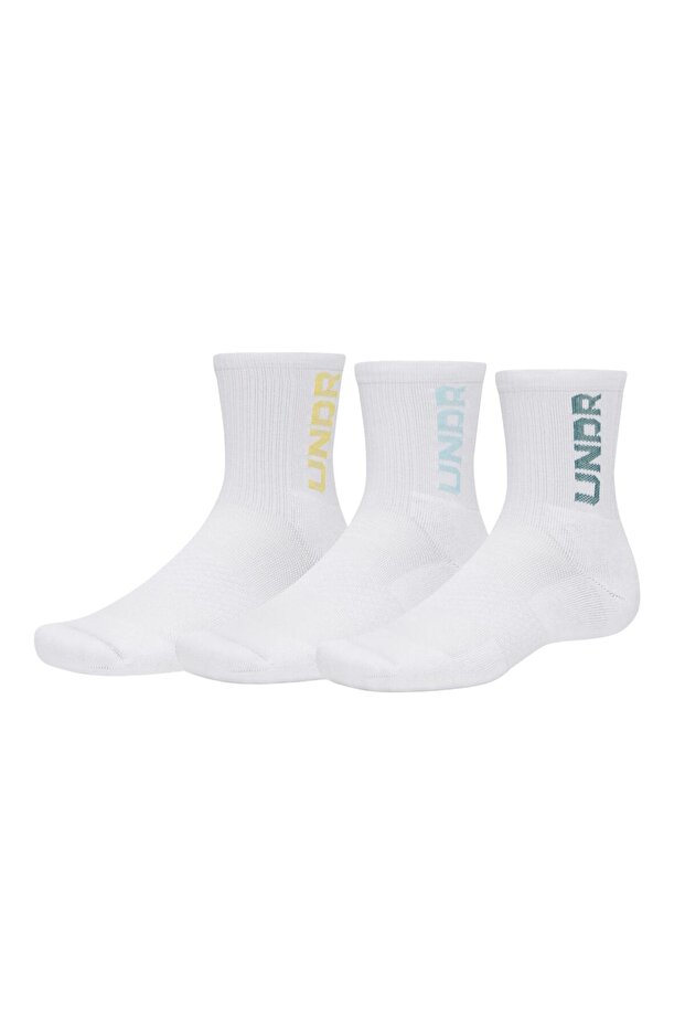 A1373084-106 Ua 3-Maker 3Pk Mid-Crew & سيديل؛ أوراب وايت