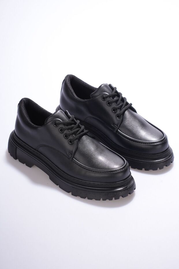 Mhoda Shoes Bağlamalı Makosen Ayakkabı Siyah