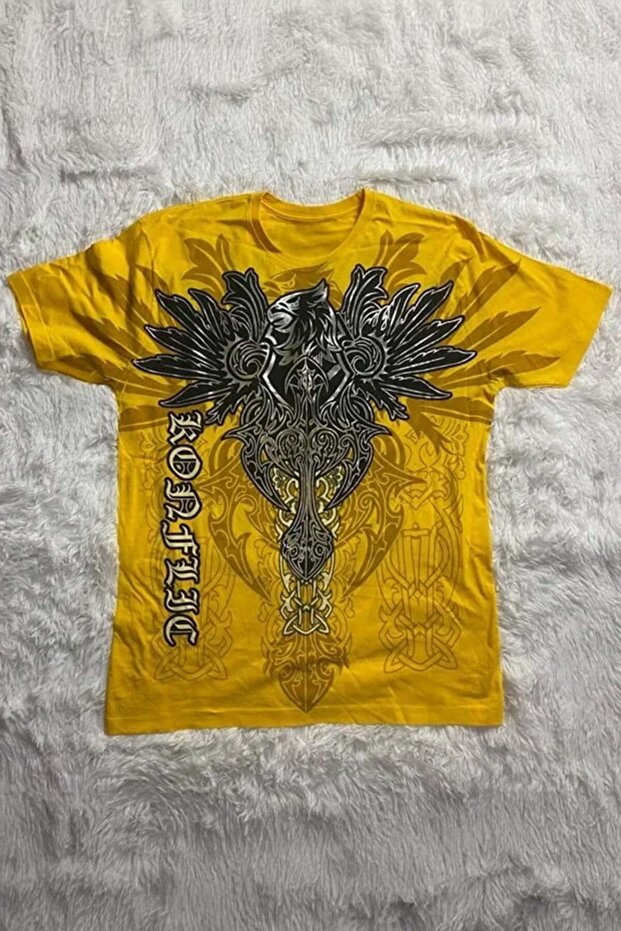 Yellow Gothic Kor Flec Tribal Y2K Unisex T-Shirt